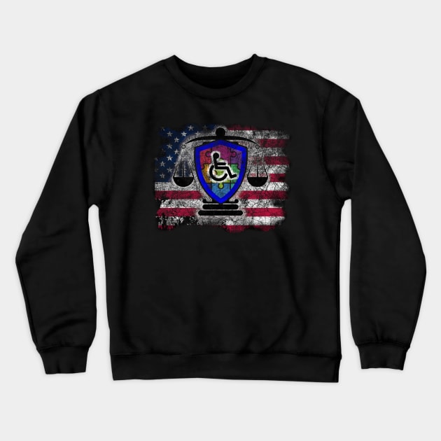 Disability Mental Healh Autism America Crewneck Sweatshirt by chiinta